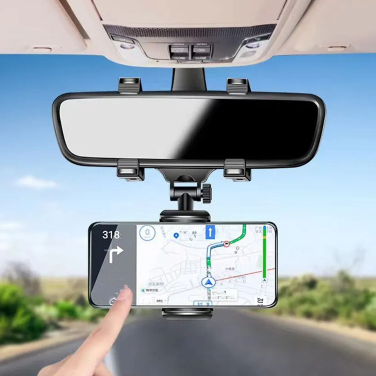 Rear-view Mirror Phone Holder image indicator(3)