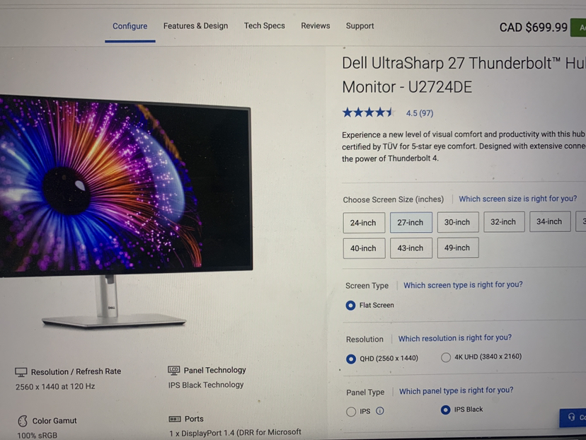 Dell UltraSharp 27 Thunderbolt Hub monitor - U2724DE - photo 2