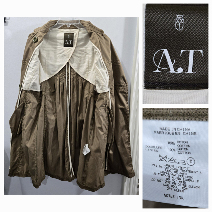 Japanese Luxury Designer A.T Atsuro Tayama Trench Coat XS/S image indicator(10)