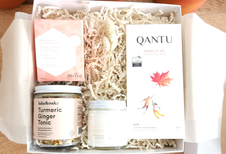 Beautiful Canadian gifts; tea, chocolate, soap , body lotion