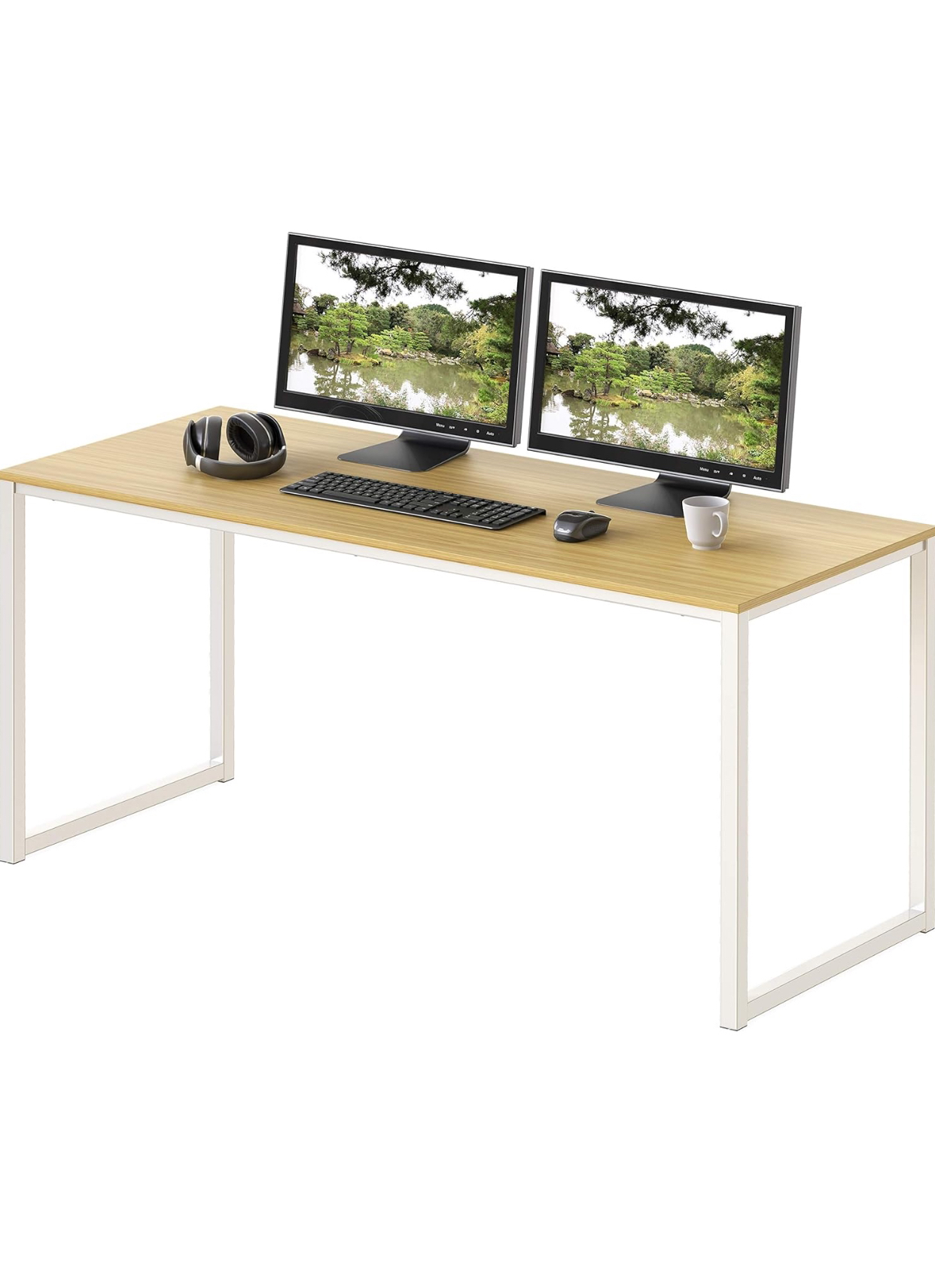 Home Office 48-Inch Computer Desk, White/Oak