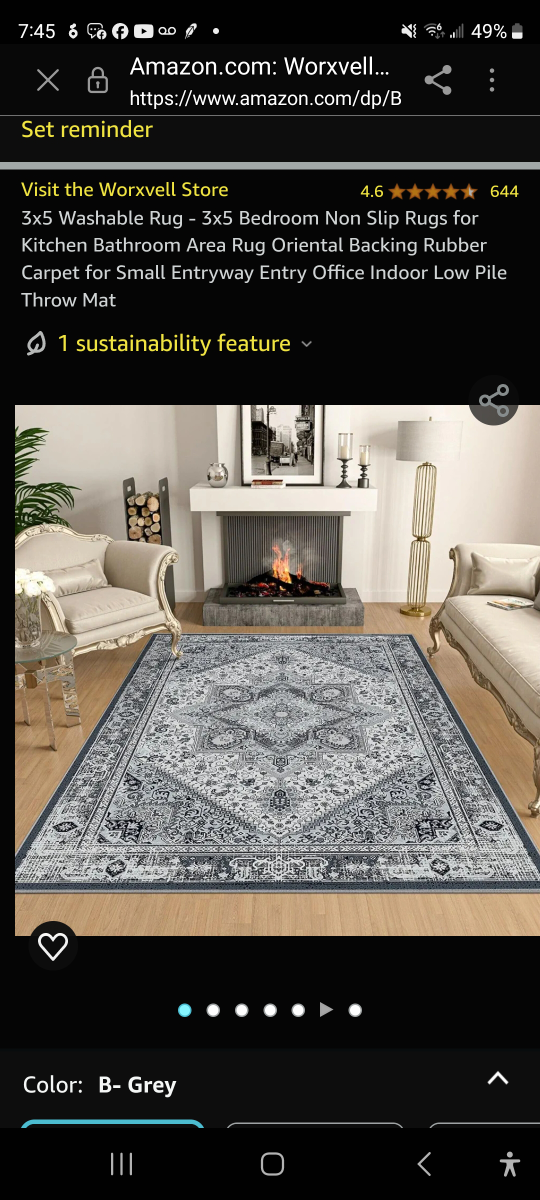 Brand new 3 x 5 feet Washable and Non Slip Rug for kitchen,