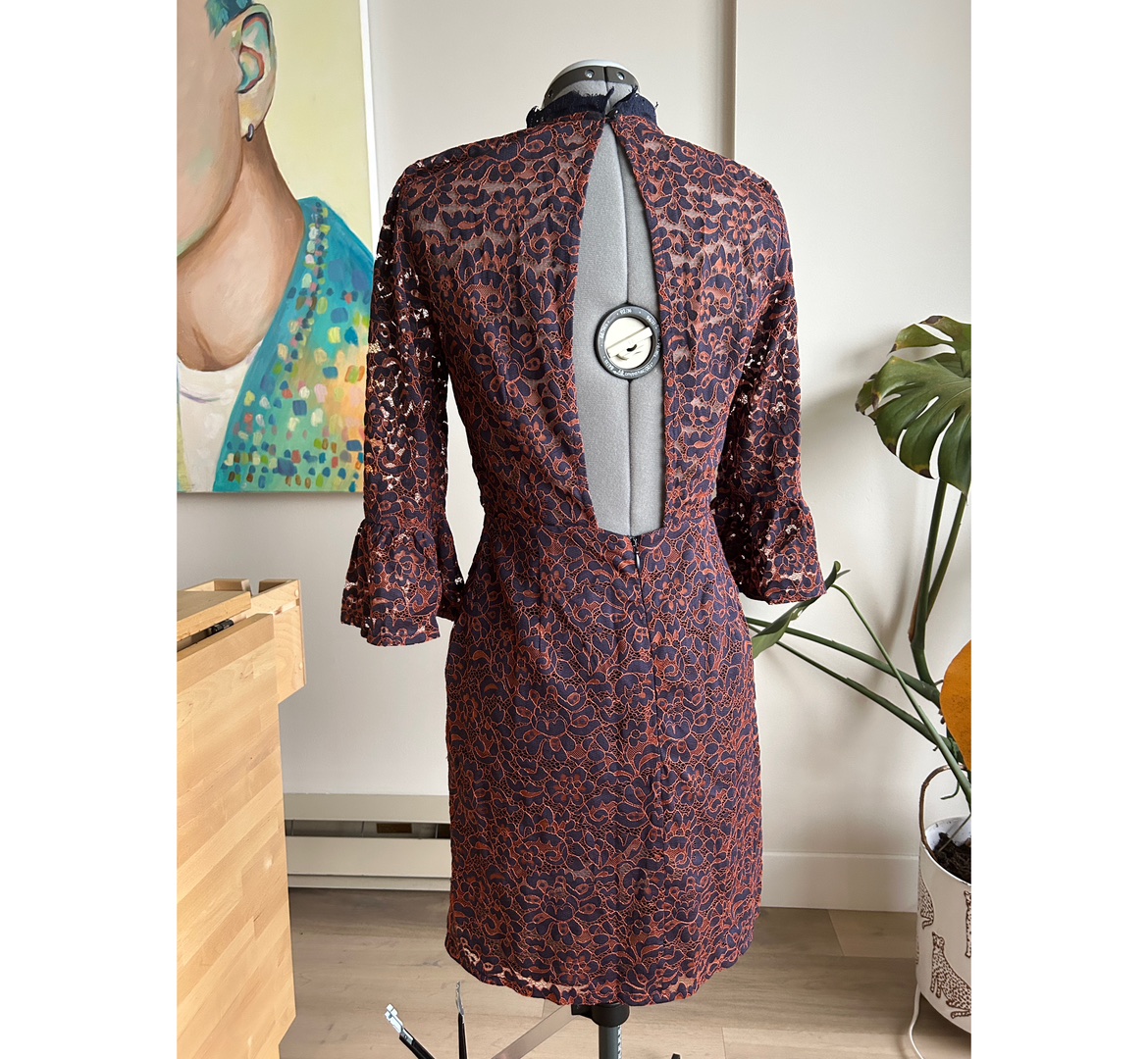 Topshop Navy Copper Lace Dress image indicator(3)