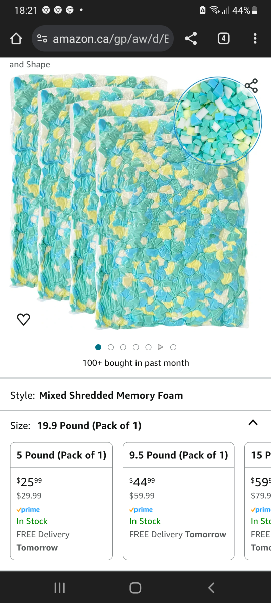 Shredded memory foam filling 10 LB - photo 2