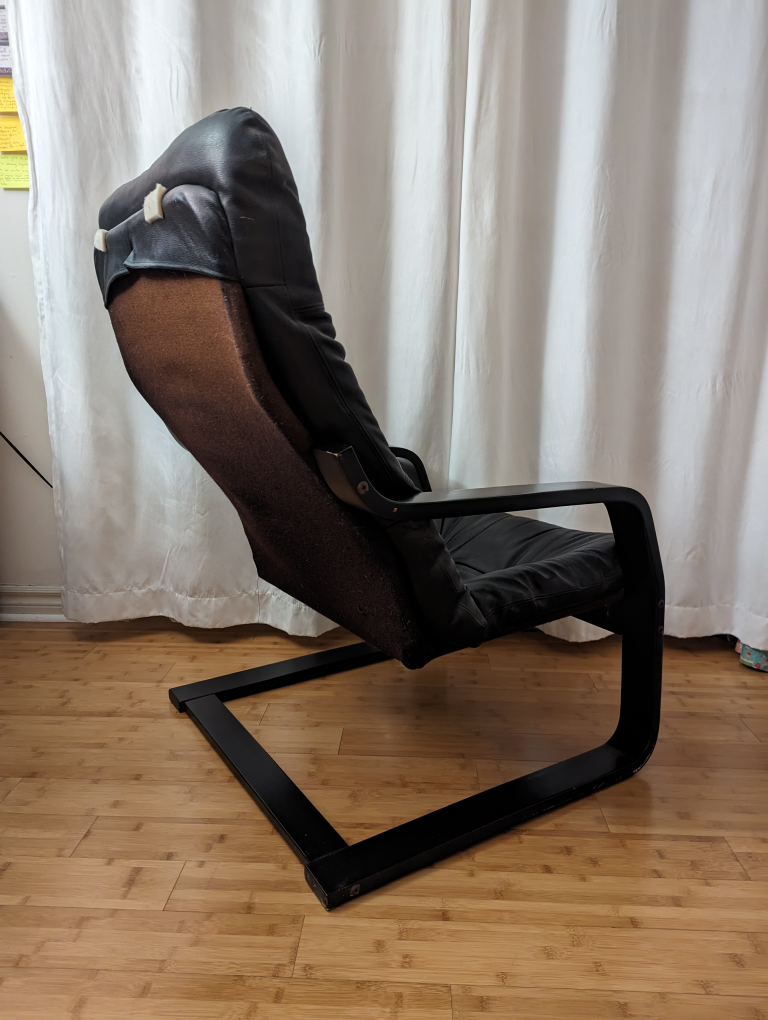 GENUINE black leather chair - photo 4