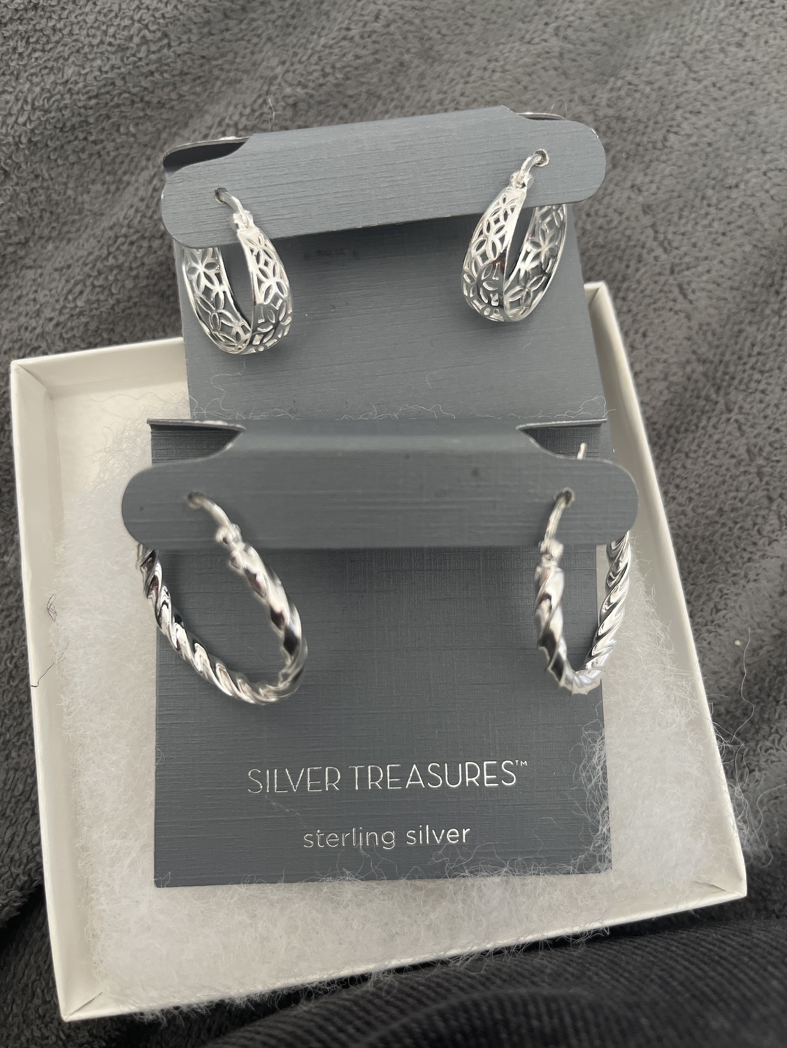 2 new sterling silver hoops thumbnail