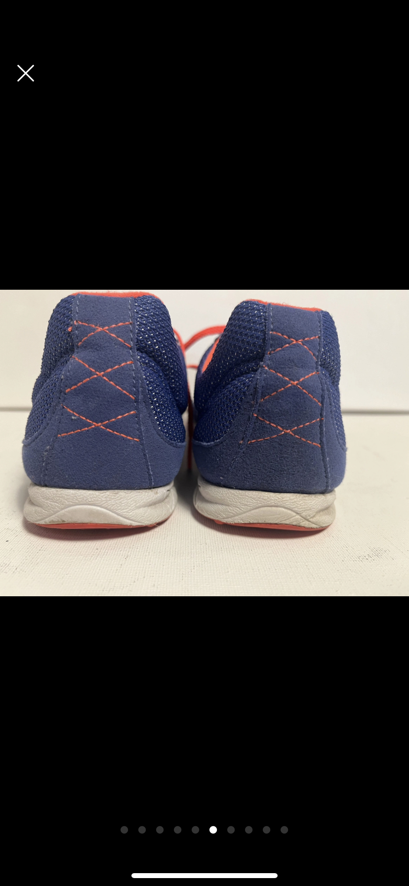 Blue and neon orange New Balance size 9 image indicator(7)