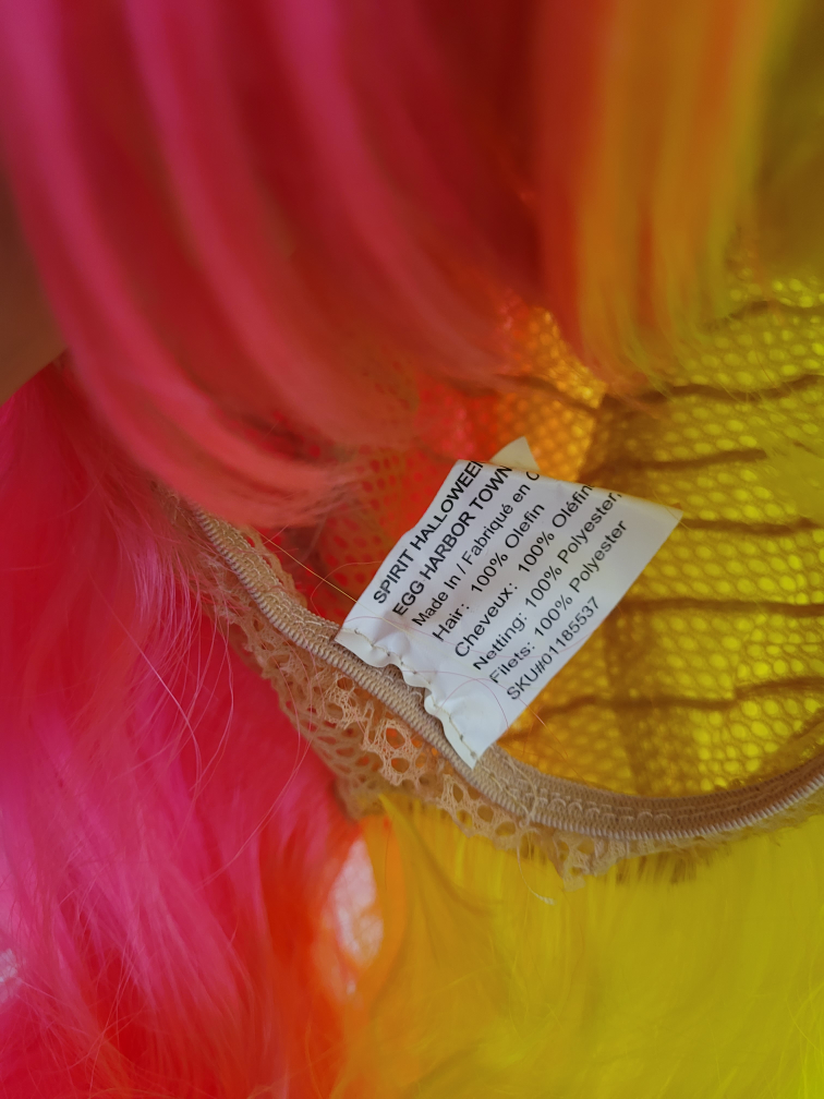 NEW synthetic split colour neon wig image indicator(10)