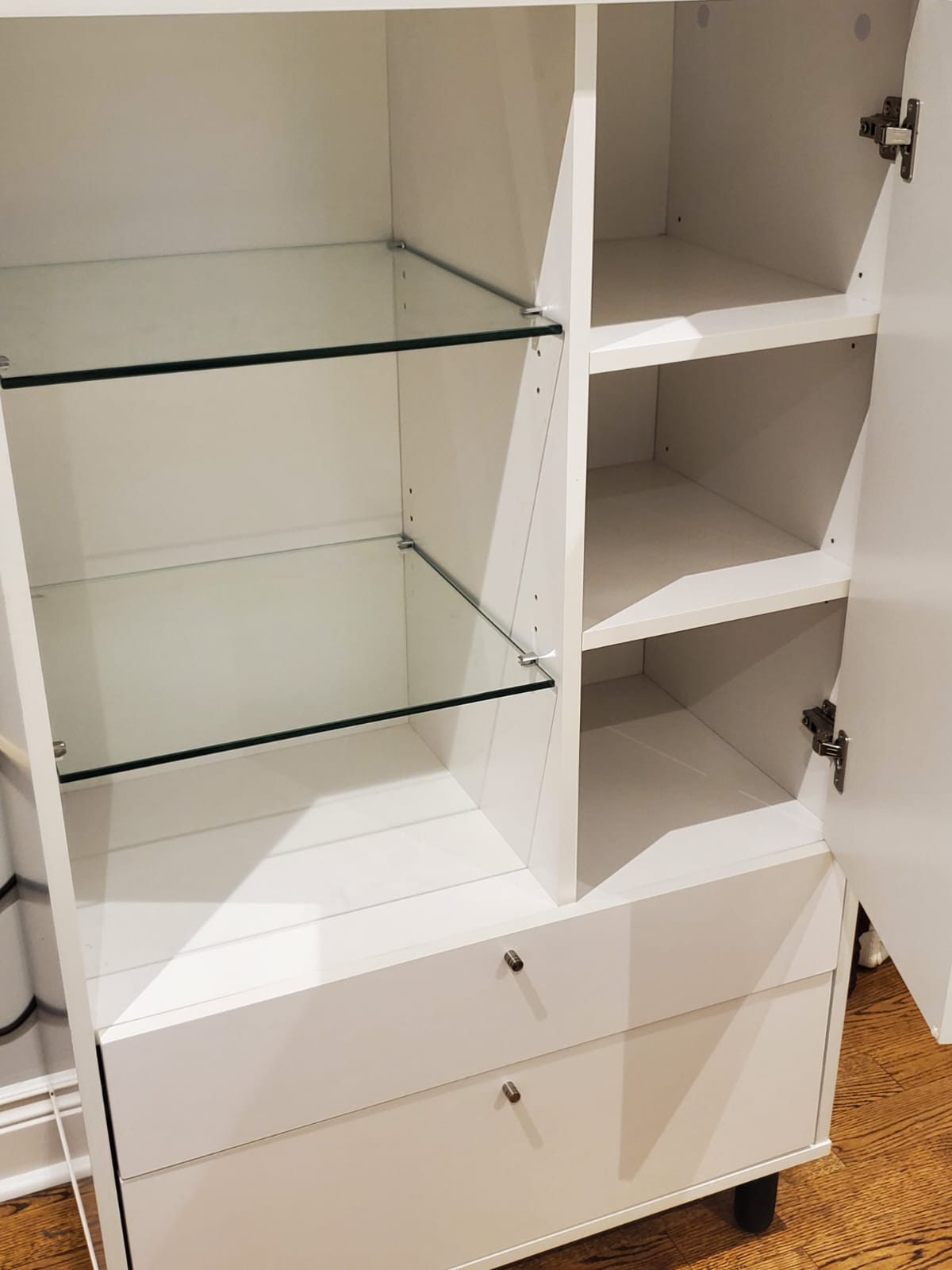 White Cabinet with 2 Glass Shelves thumbnail