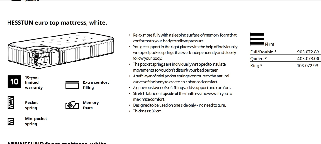 Ikea Hesstun Full/Double matress - photo 3