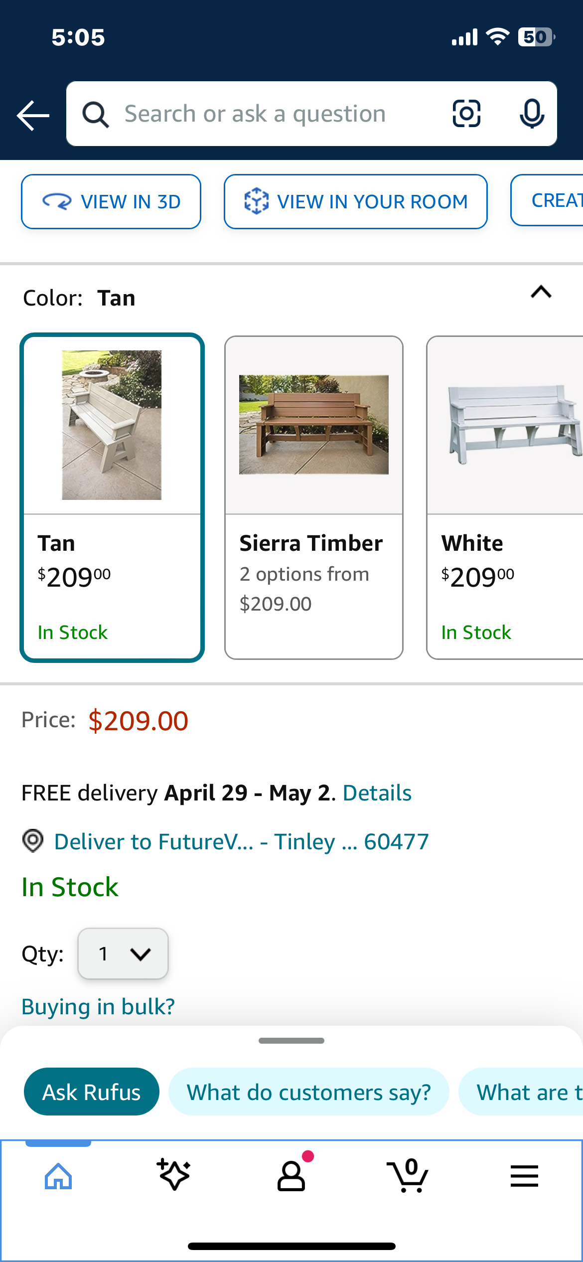 Bench that coverts to 1/2 picnic table - photo 5