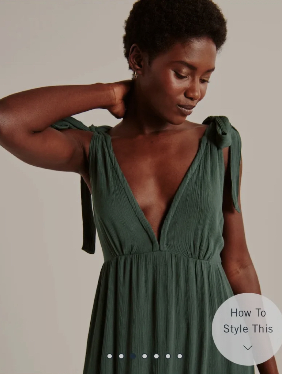 Abercrombie & Fitch Tie-Strap Babydoll Midaxi Dress (BNWT) image indicator(5)