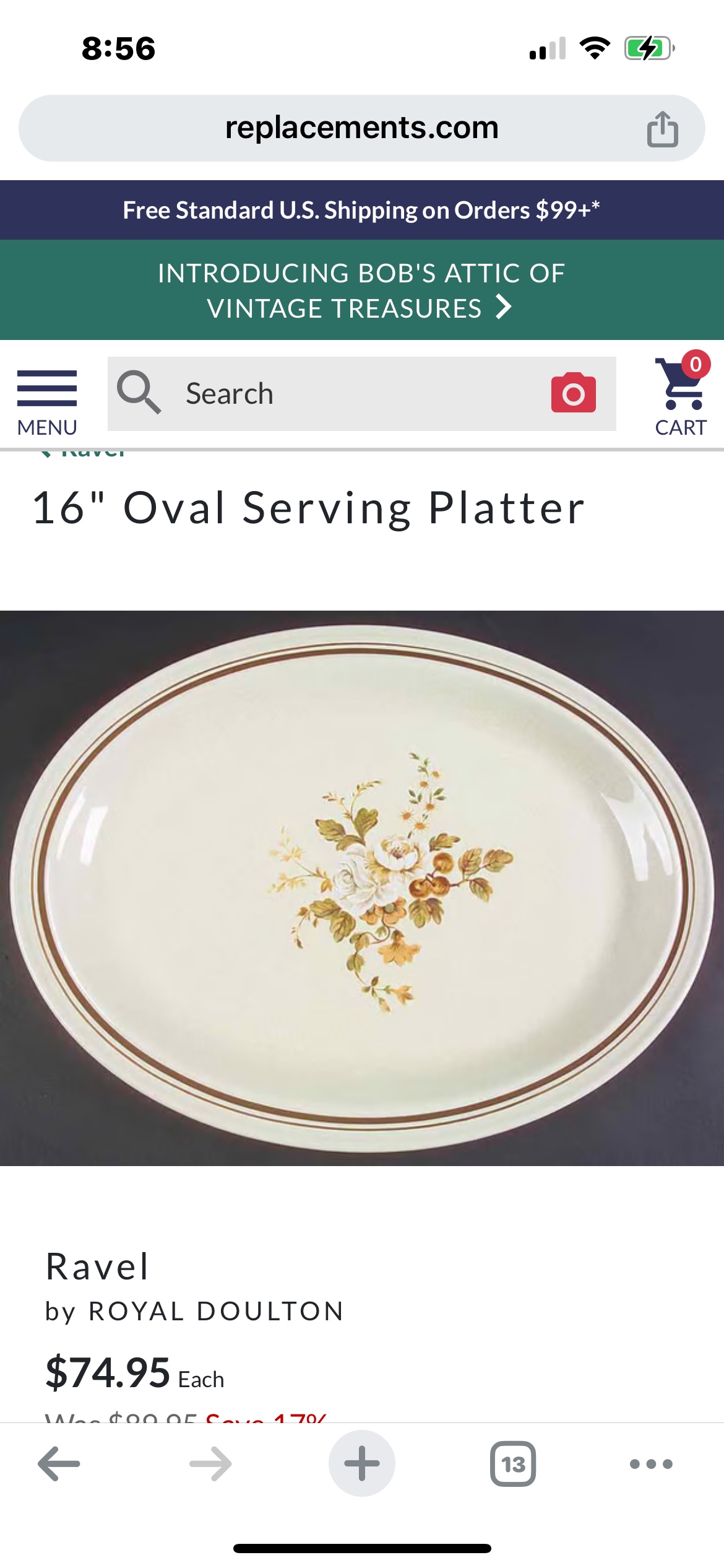 RAVEL OVAL PLATTER BY ROYAL DAULTON image indicator(7)
