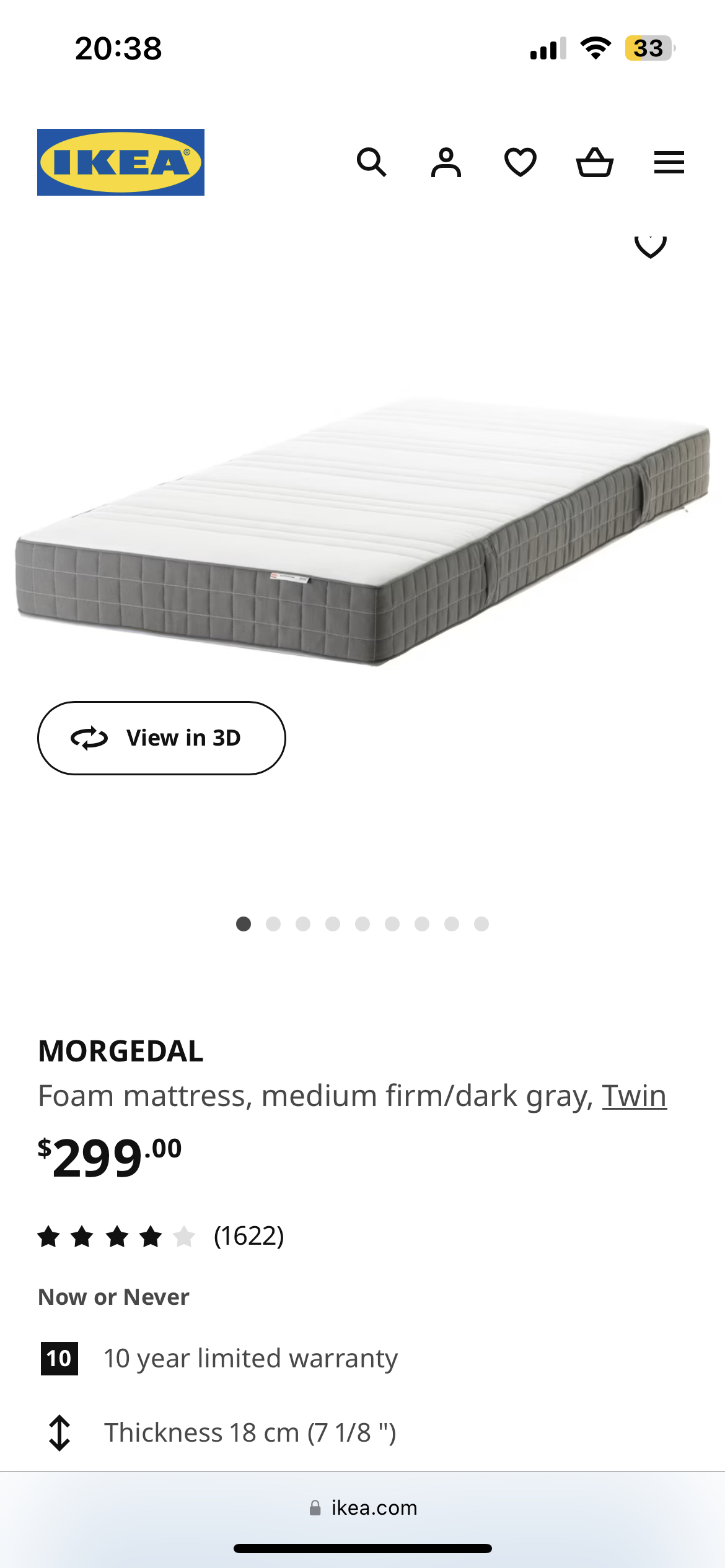 IKEA NEW twin size form Mattress MORGEDAL - photo 5