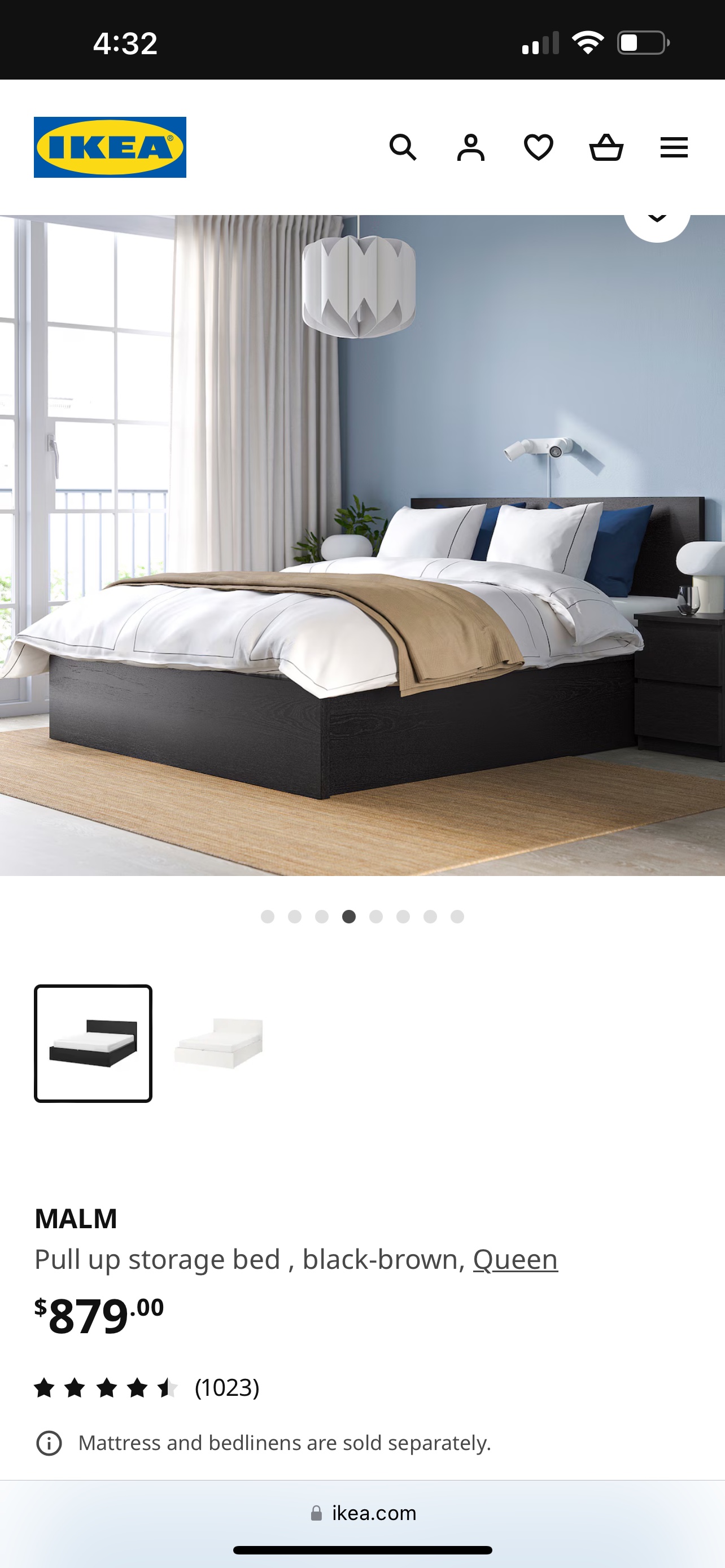 Queen storage bed