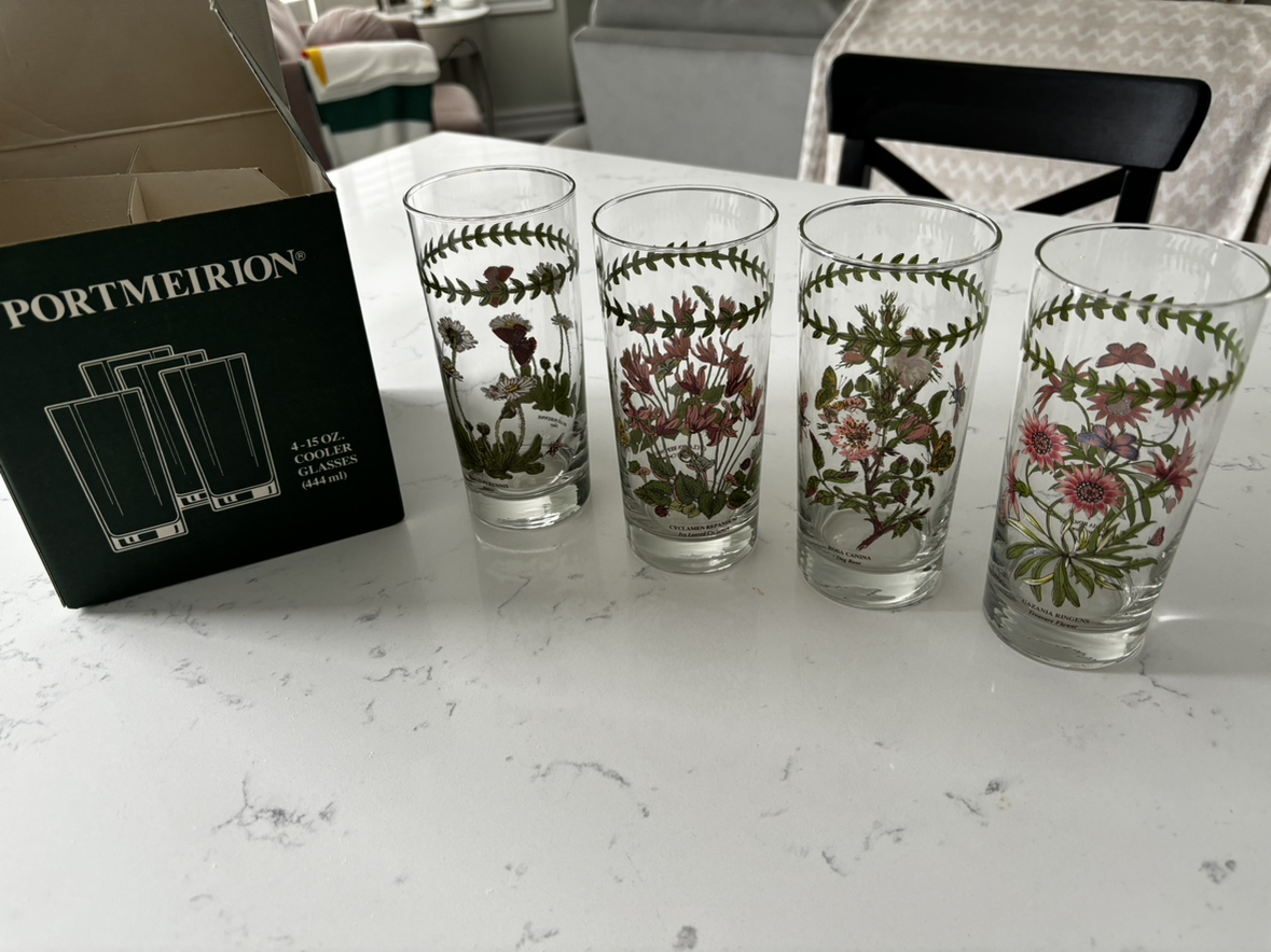 BRAND NEW - 4 Portmeirion glasses (15oz) thumbnail
