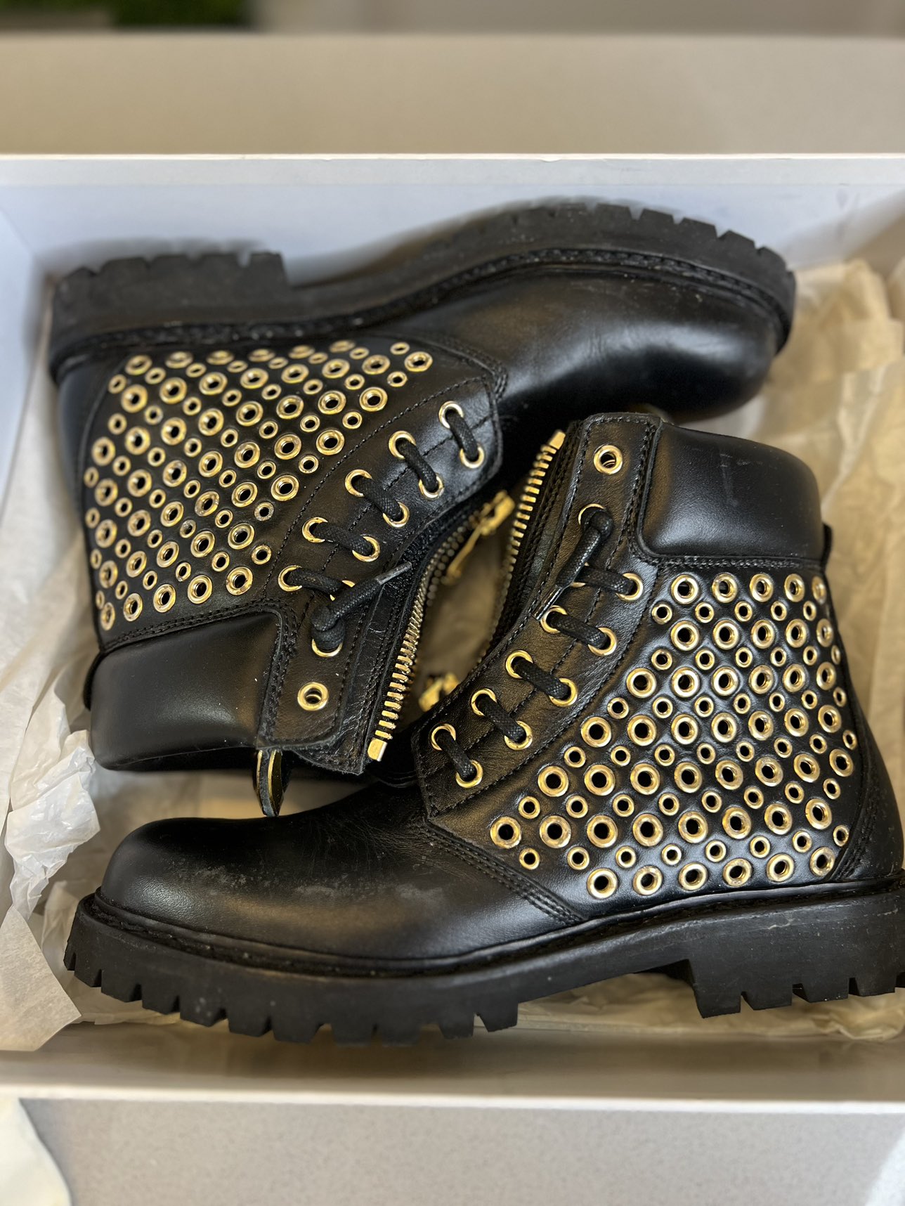 Balmain Grommet Combat Boots thumbnail