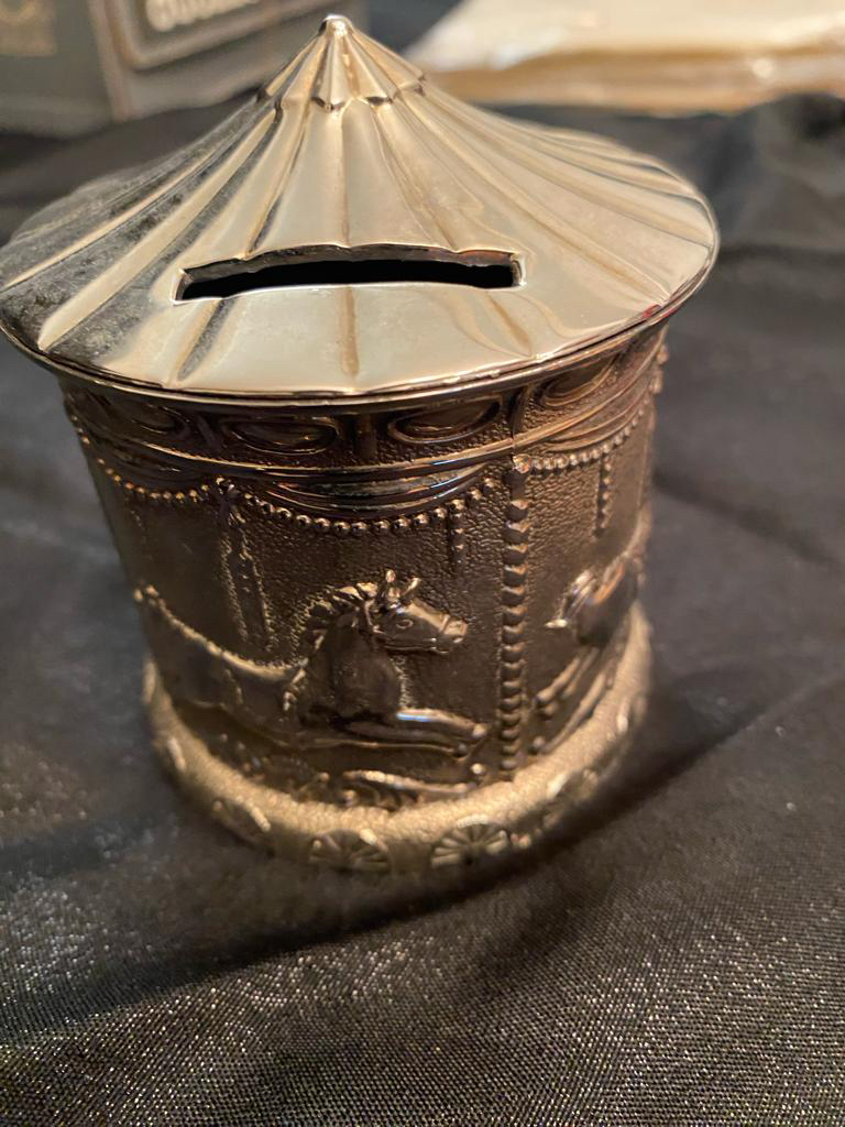 Silver Plated Carousel Money Bank - in box. image indicator(4)