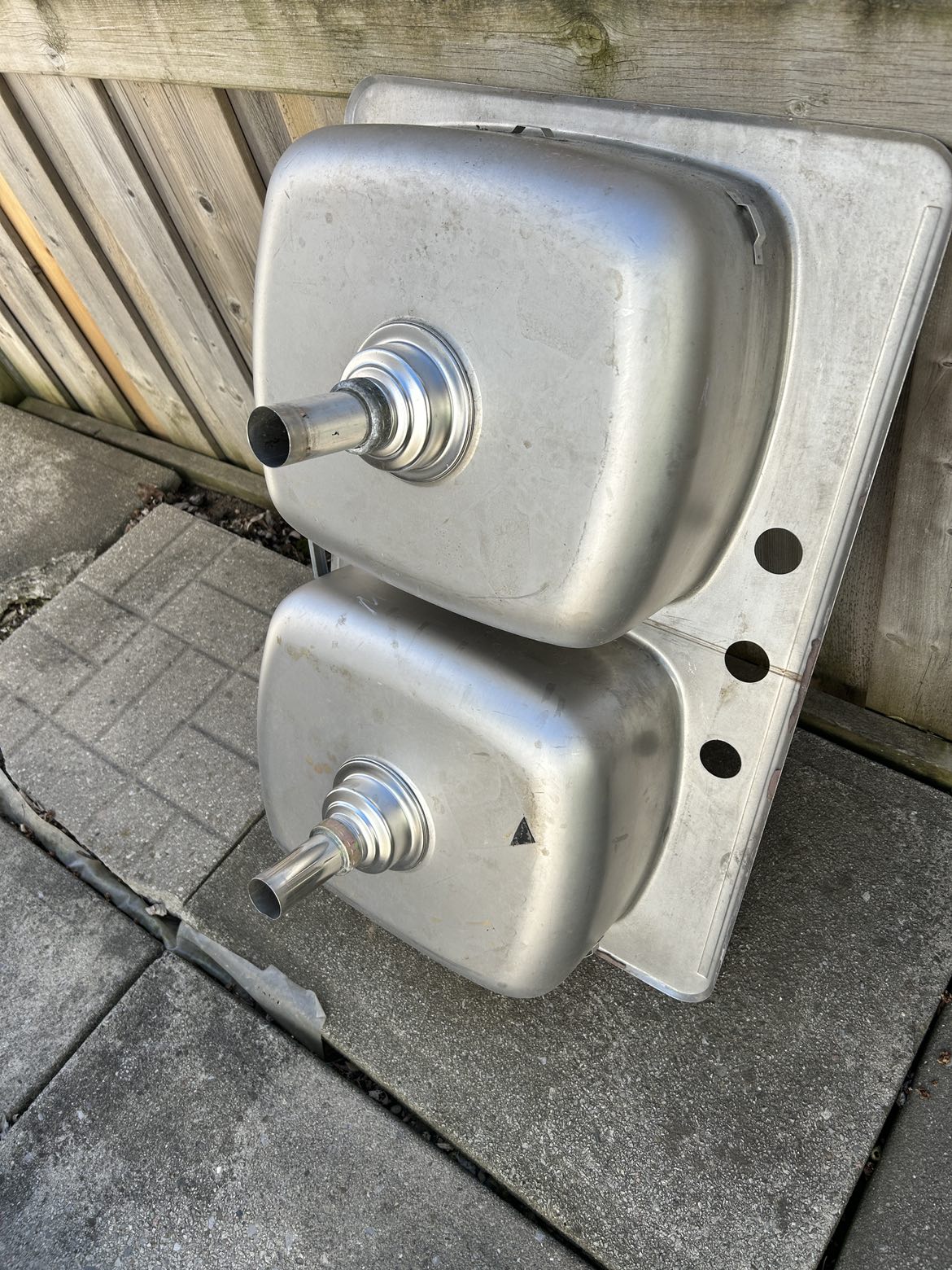 Kitchen sink , used, 31inX21in, top mounted, two holes thumbnail