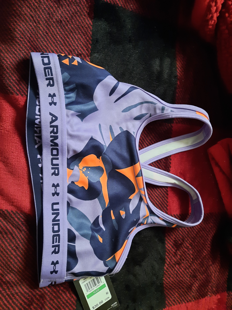 NWT UNDER ARMOUR youth large sports bra criss cross back thumbnail