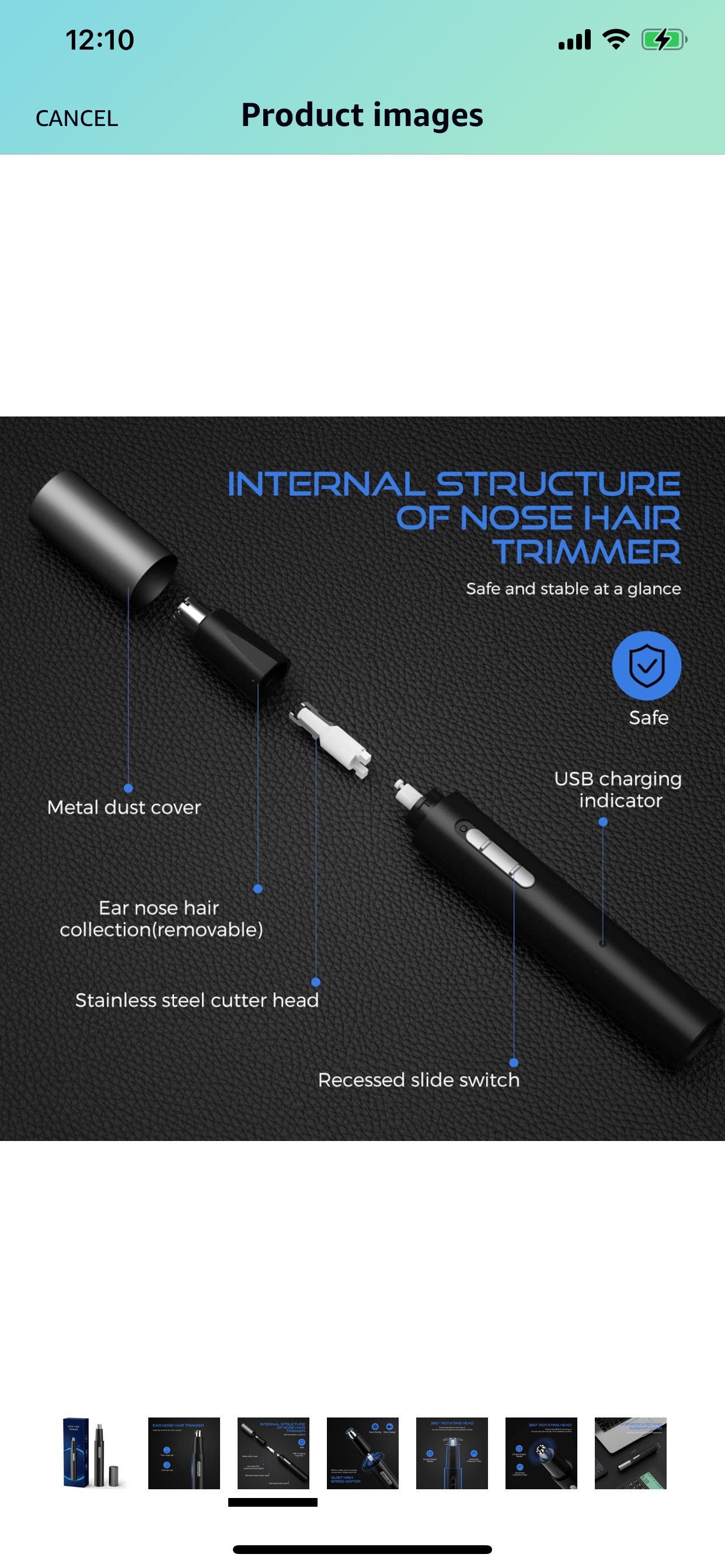 Brand new Rechargeable Nose Hair Trimmer for Men Women,3 in 1 image indicator(5)