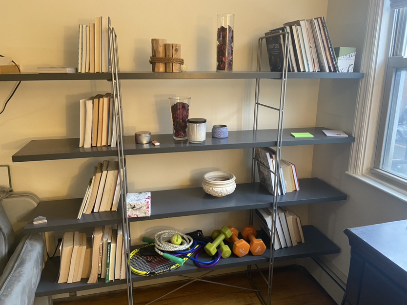 Wide 4 shelf bookshelf unit