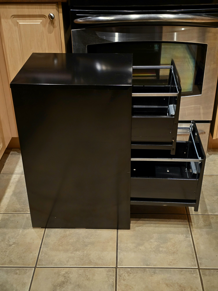 Compact 2 Drawer Vetical Filing Cabinet, Black image indicator(2)