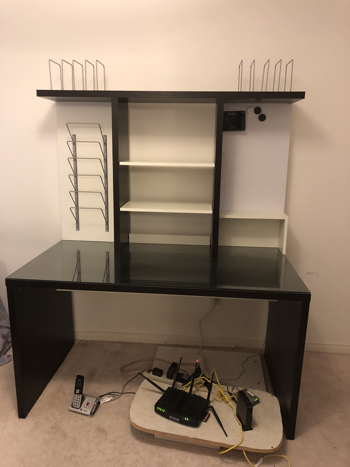 Ikea Mikael Office desk with hutch and glass top **FIRM PRICE** - photo 2