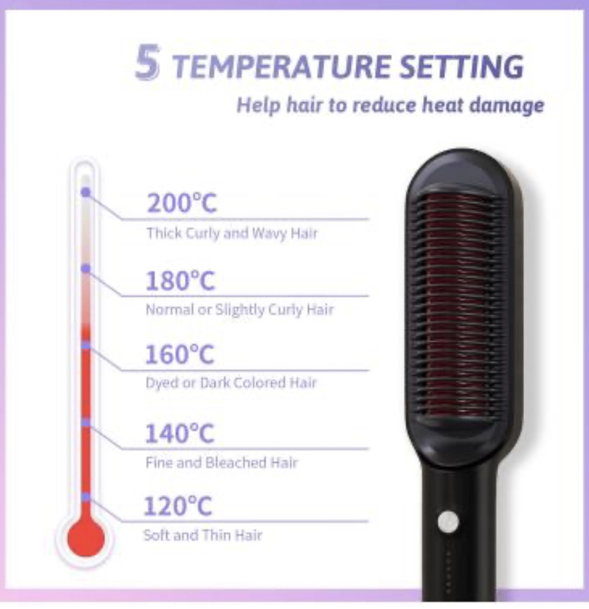 VKK Hair Straightener Brush Hair Straightener image indicator(5)