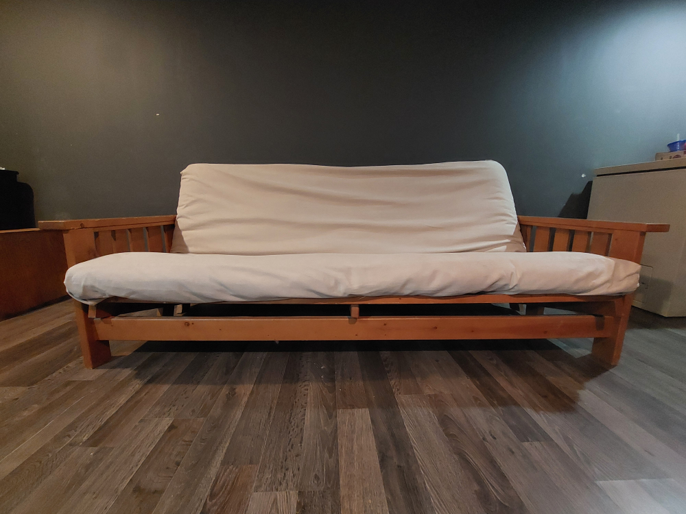 futon sofa - wooden frame