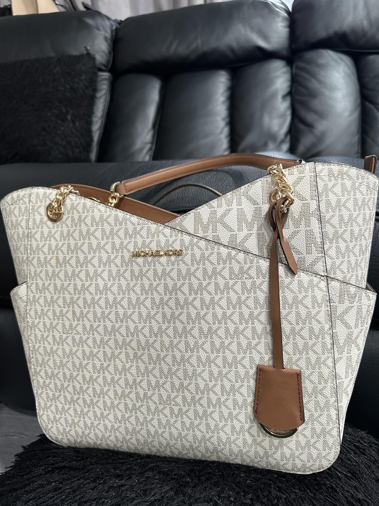 MICHAEL MICHAEL KORS JET SET TRAVEL LARGE CHAIN SHOULDER TOTE - photo 3