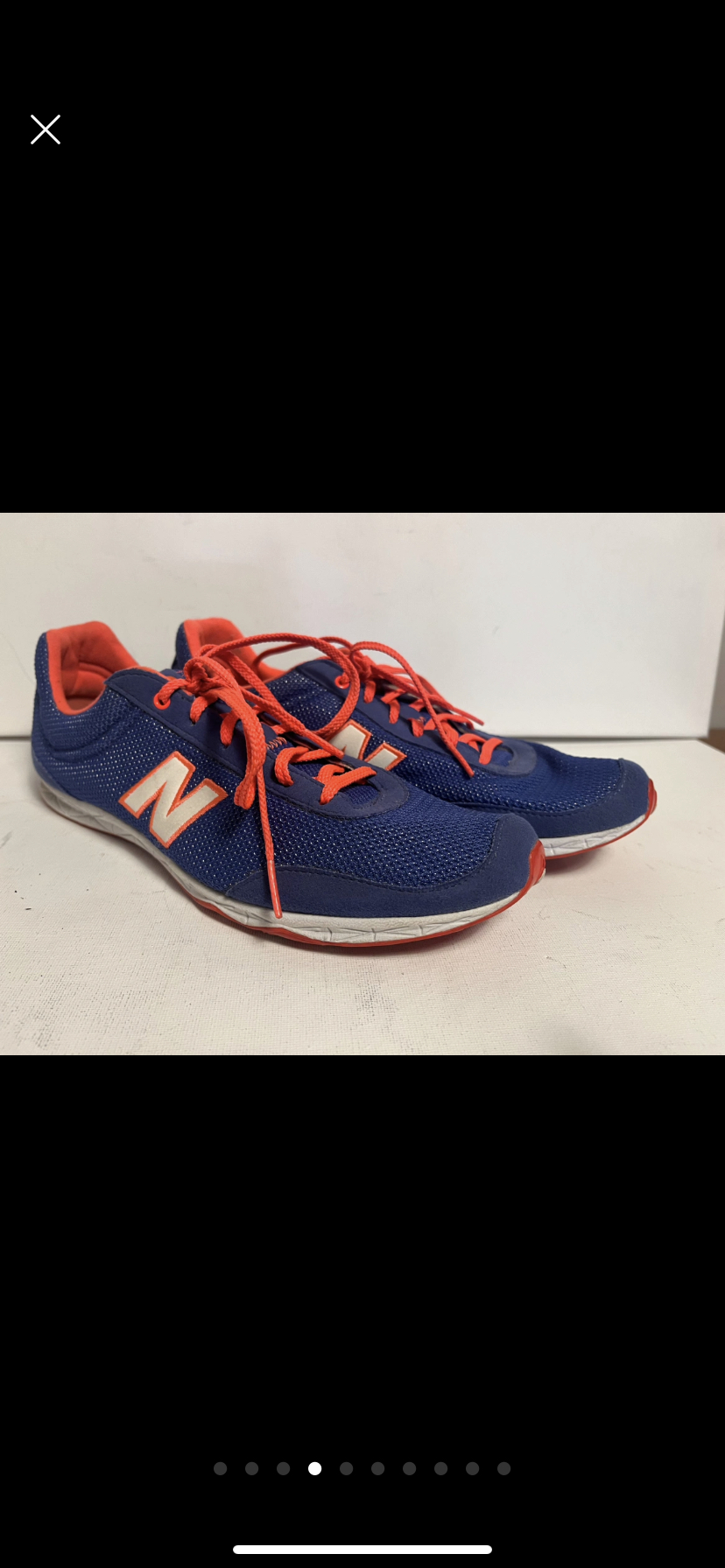 Blue and neon orange New Balance size 9 image indicator(3)