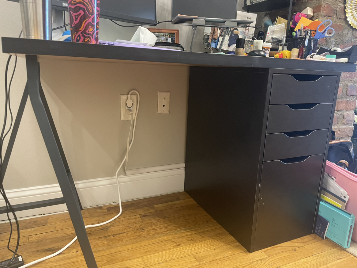 Assembled IKEA desk