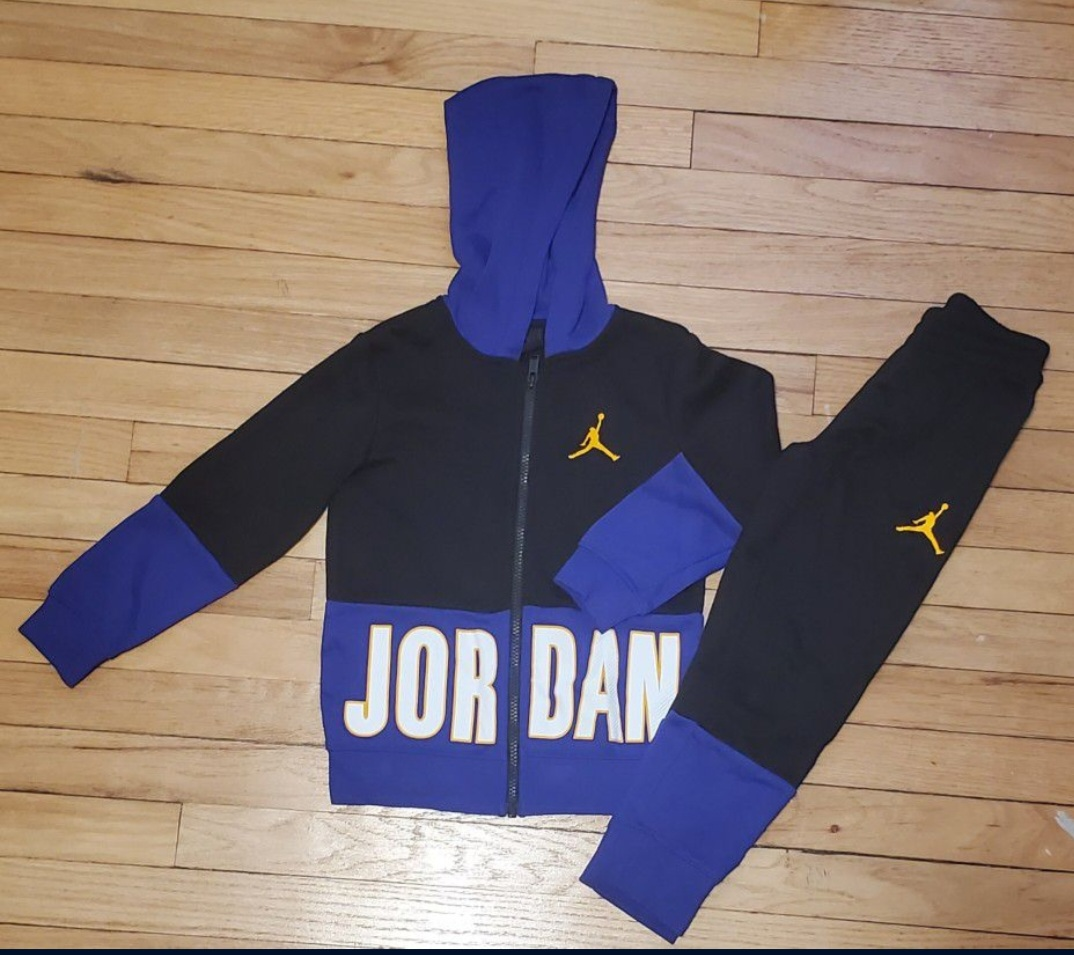 Jordan-zipped Hoodie And Joggers (Size 6 for kids)
