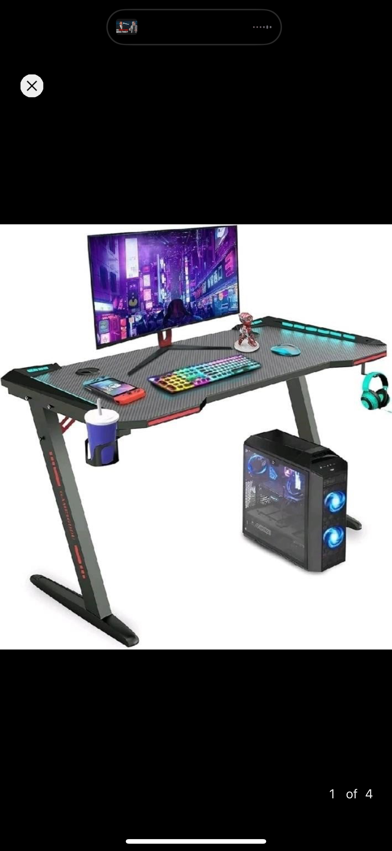 Desk with LED lights