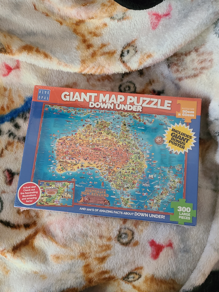 BLUE OPAL Giant Map Puzzle Down Under Australia 300 pieces NEW image indicator(2)