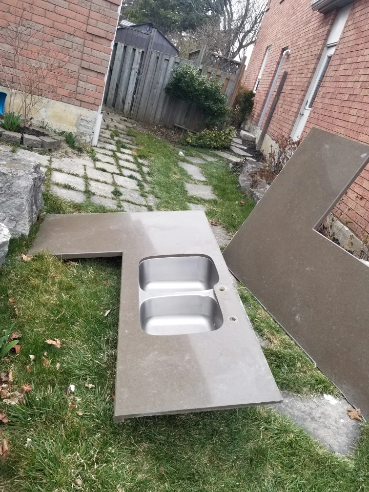 FREE lower cabinets,  and quartz counter and sink