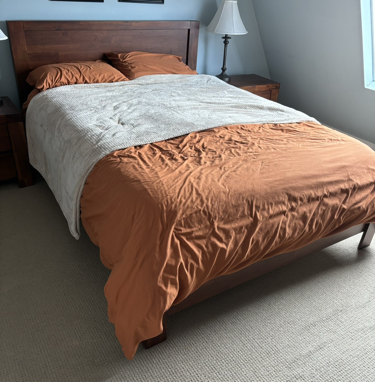 Cherry Wood Queen Size Bed Frame - photo 4