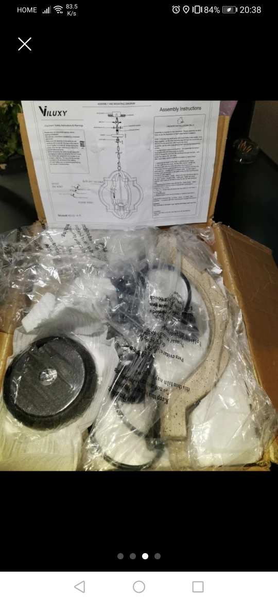 VILUXY Farmhouse Wood Chandelier Geometric Lantern image indicator(3)