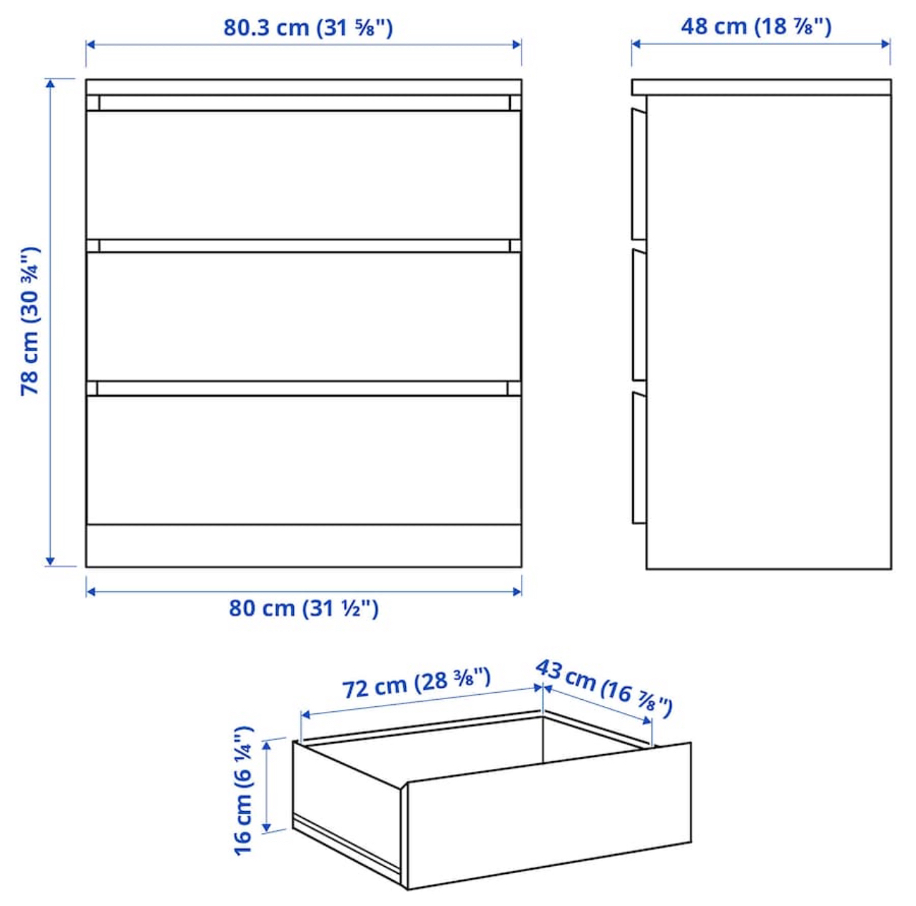 Ikea Malm 3-Drawer chest (pink) - photo 4