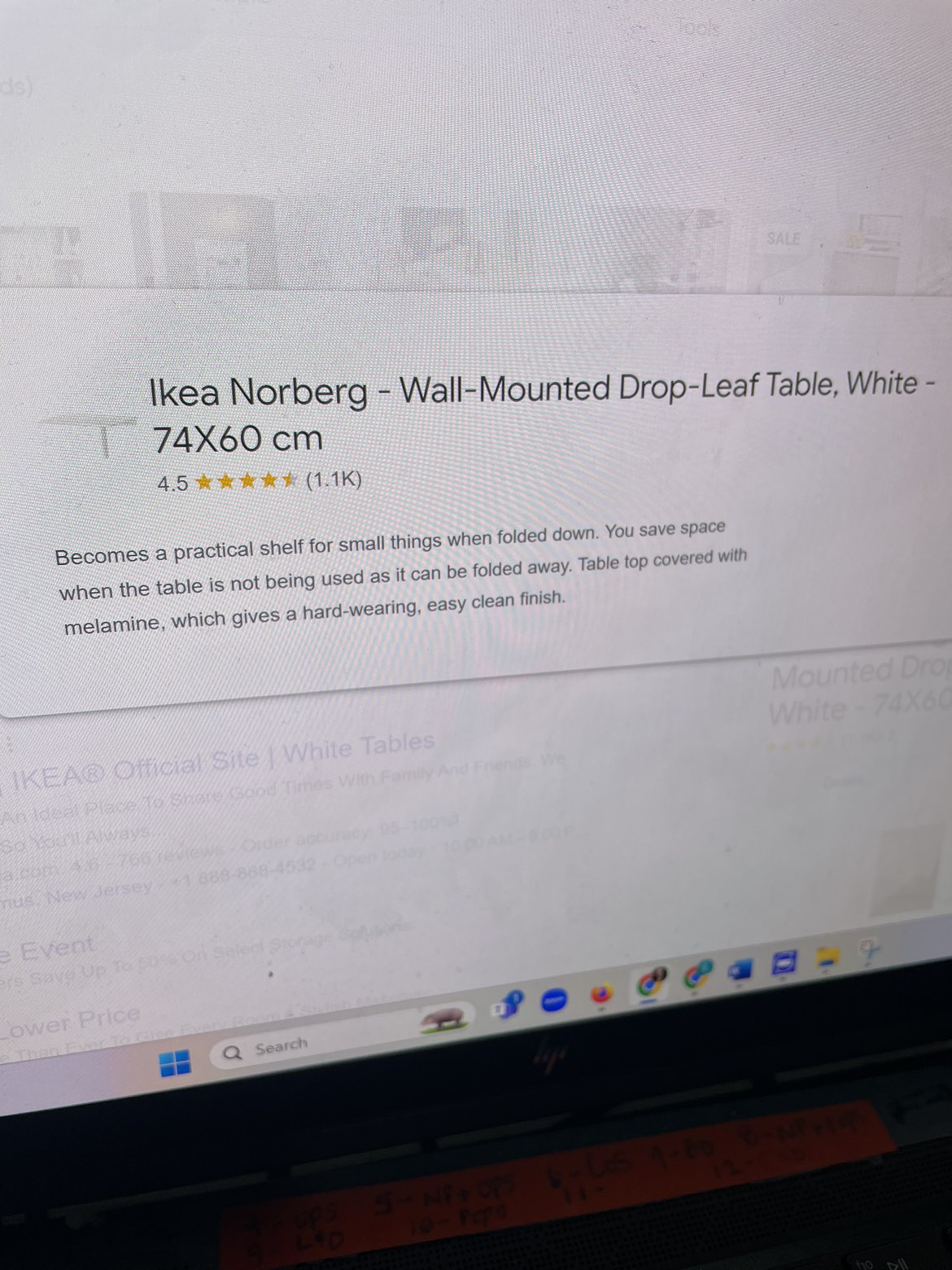 Brand new!!  IKEA Norberg WallMounted drop leaf table/desk - photo 5