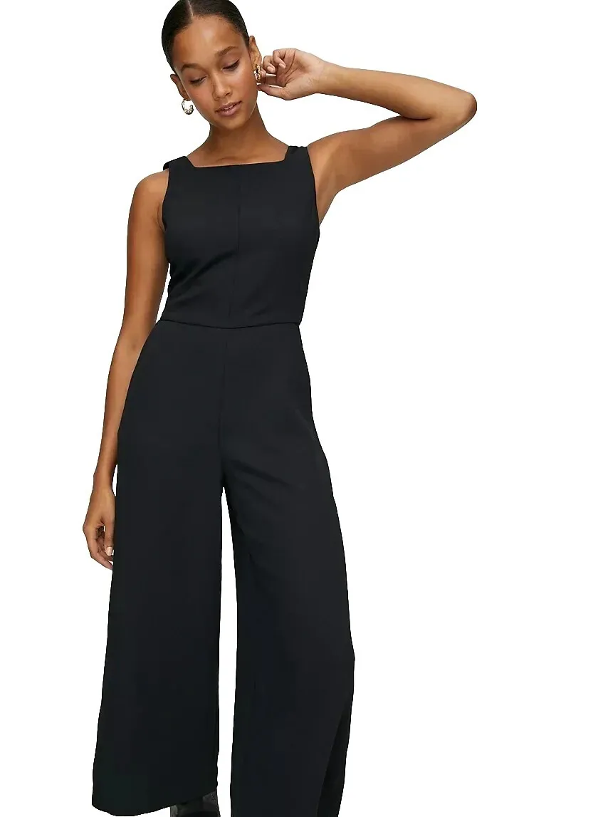 Aritzia Wilfred Ecoulement jumpsuit black tie back sz 6 EUC - photo 2