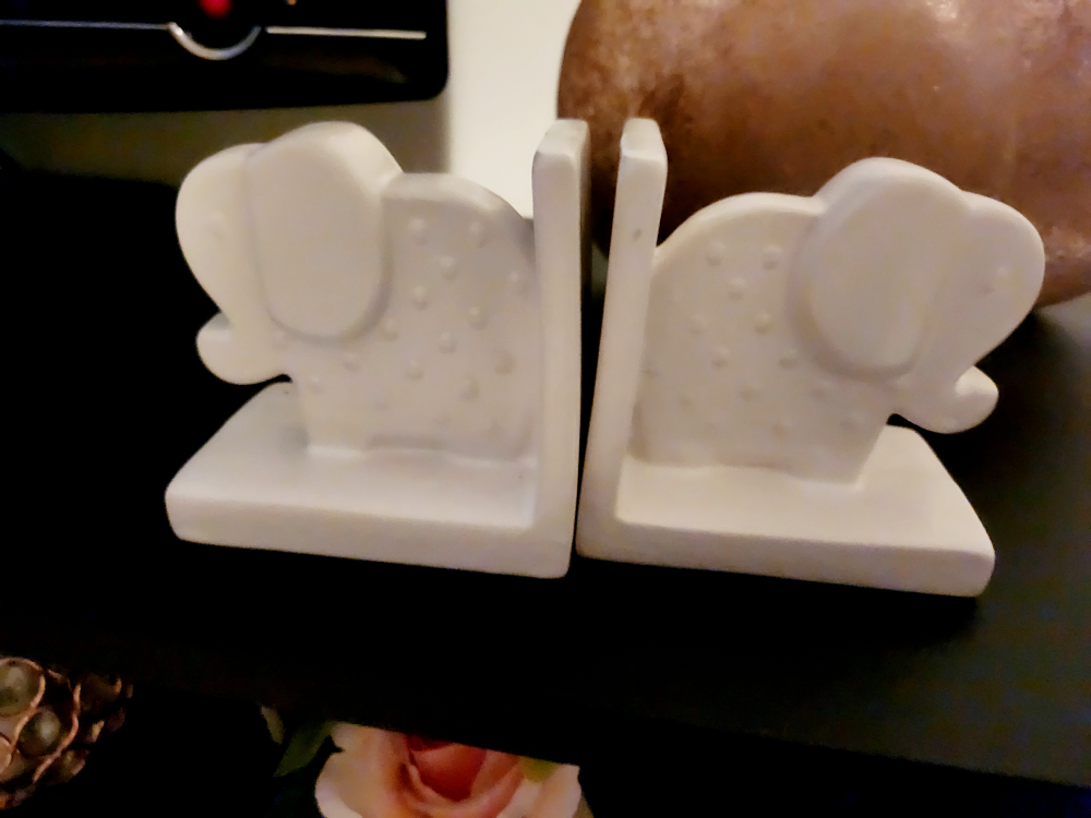 book holding elephant, 2 pieces thumbnail
