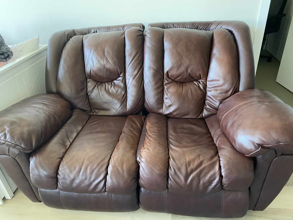 Brown leather Recliner 2 seater