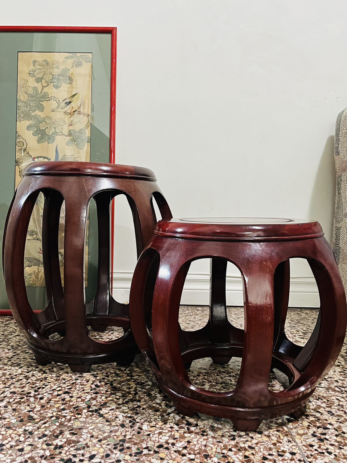 Chinese Style Redwood Stool