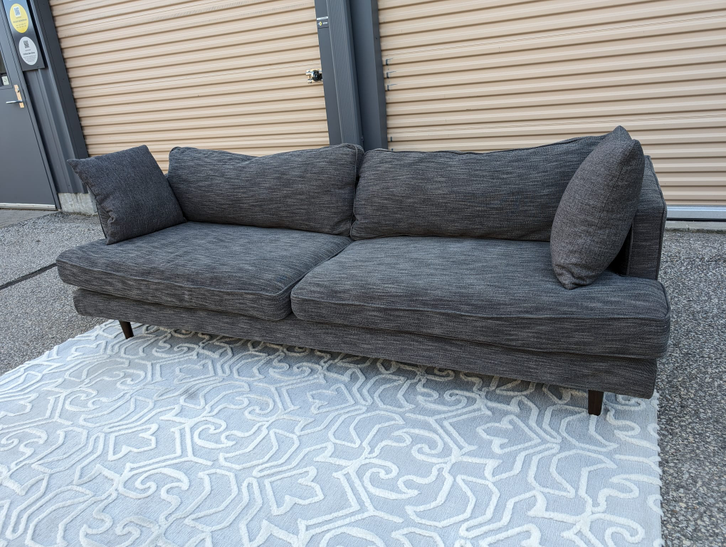 Free delivery -Grey Urban Barn Feather/Down Filled Couch/ Sofa - photo 2