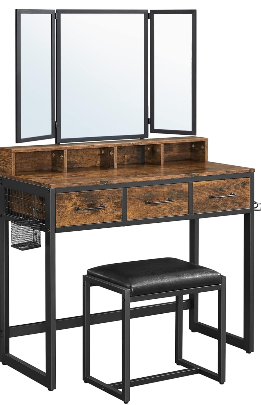 Vasagle Vanity set with mirror and stool. New. W/chipped piece - photo 3