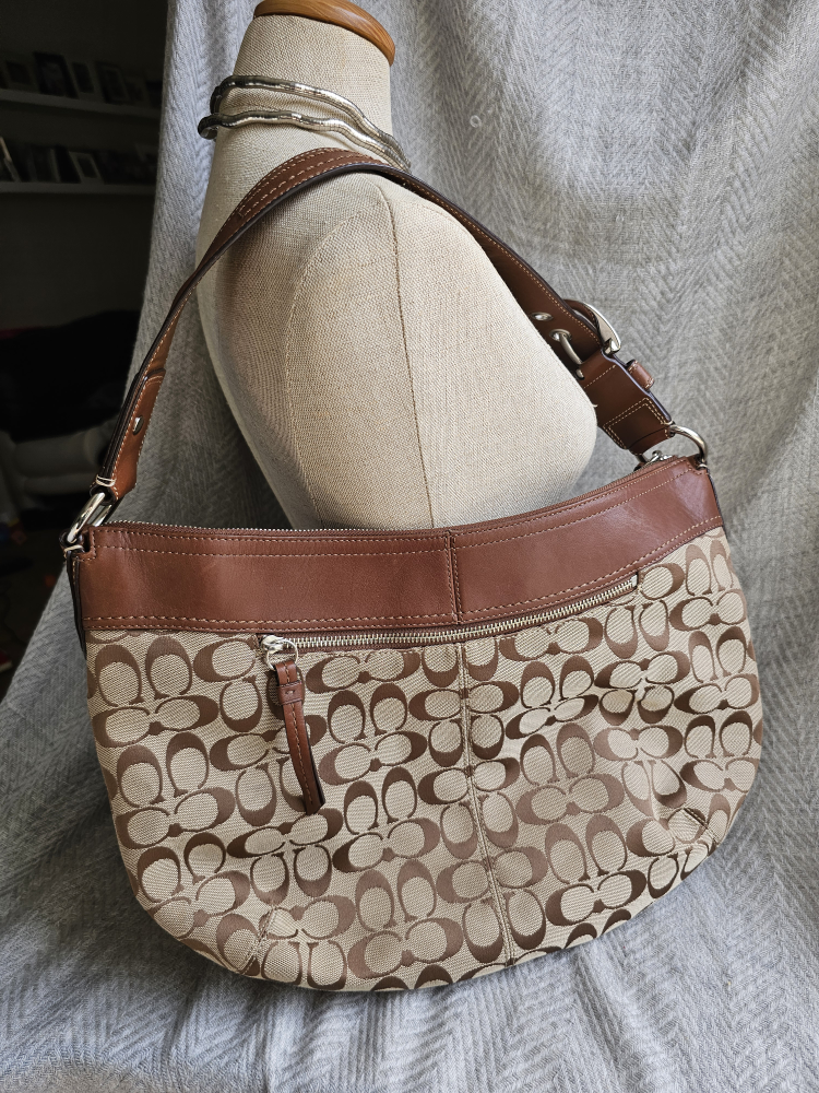 "Zoe" Brown/Cream Shoulder Purse image indicator(2)