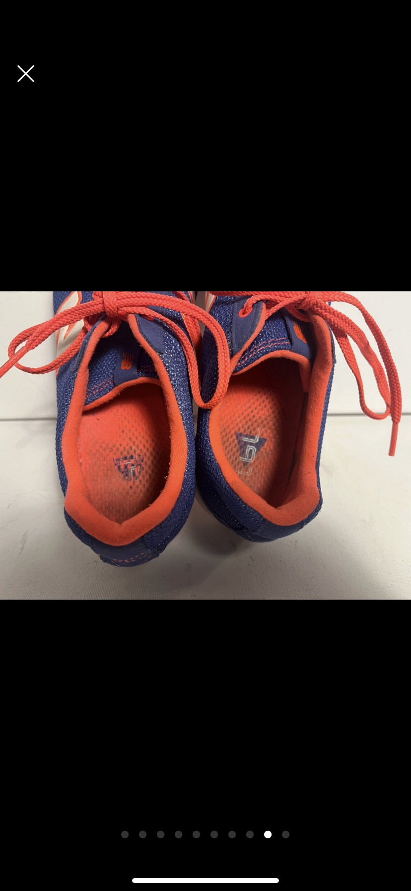 Blue and neon orange New Balance size 9 image indicator(10)