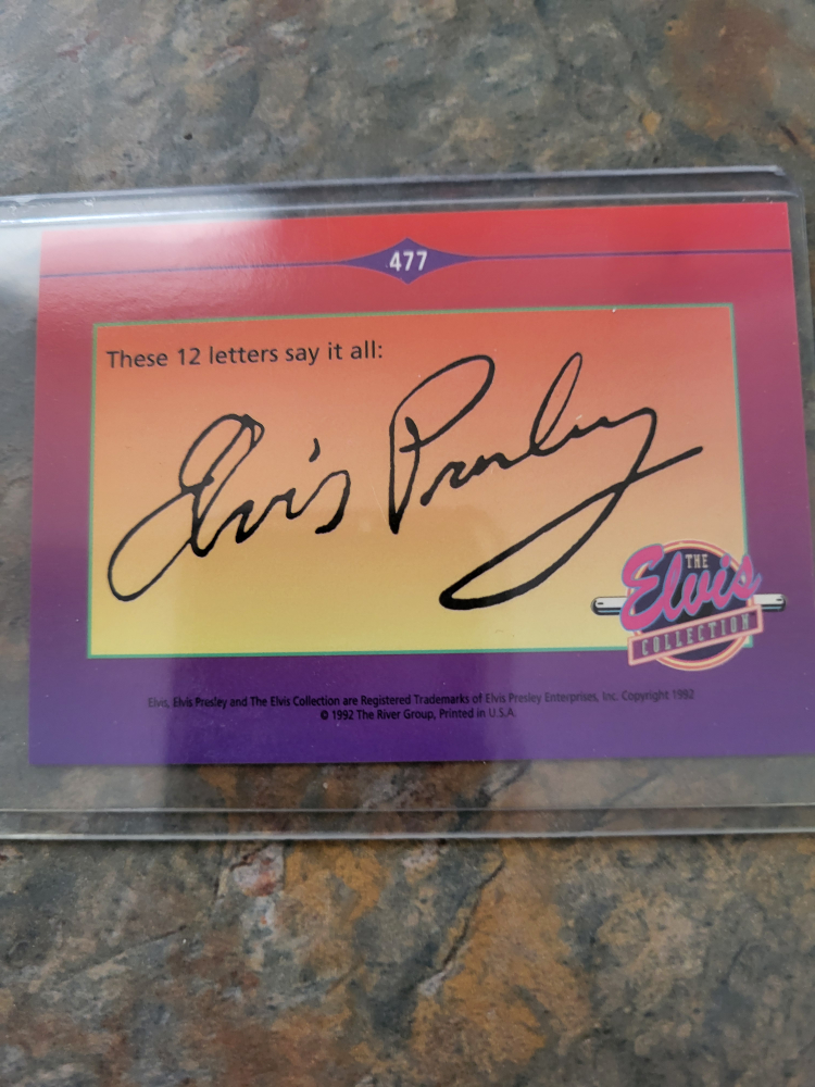 Elvis presley  printed singture  card 5 dollars